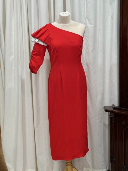 624-002 Red/Cream Dress