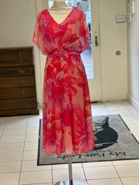 2865 Coral Print Dress