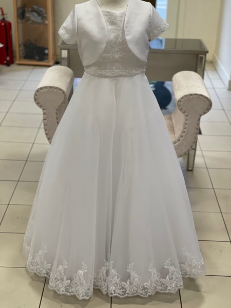 CT5193 Communion Dress White
