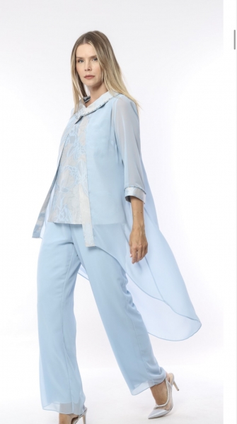 7341 - Baby Blue Trousers Suit