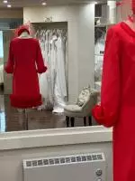 2193-40-red-dress-from-lizabella-with-flower-trim-2