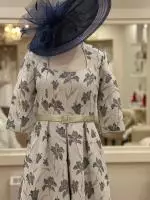 VO922 Navy Gold Dress.jpeg image