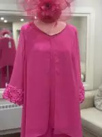 7420-20 Cerise pink trousers suit 4 image