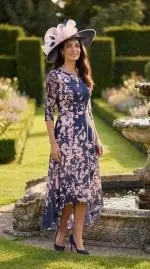 Veromia VO3126 Navy Pink Dress.jpeg image