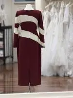 21063 Burgandy Cream Dress 4.jpeg image