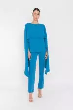52052 Turquoise trousers suit - carla ruiz