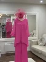 7420-20 Cerise pink trousers suit 1 image