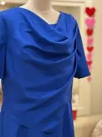 C322 Royal Blue Cowl neck dress 3.jpeg image