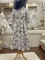 VO922 Navy Gold Dress 4.jpeg image