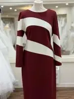 21063 Burgandy Cream Dress 2.jpeg image