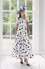 IR8821TJ Ivory Navy Dress by Veromia 1 image