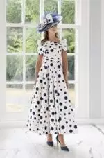 IR8821TJ Ivory Navy Dress by Veromia image
