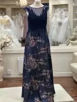 52717 Navy gold dress Carla Ruiz.jpeg image