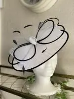 230029 White Black Fascinator.jpeg image