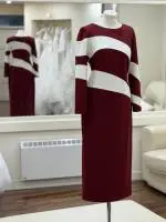 21063 Burgandy Cream Dress 1. jpeg.jpeg image